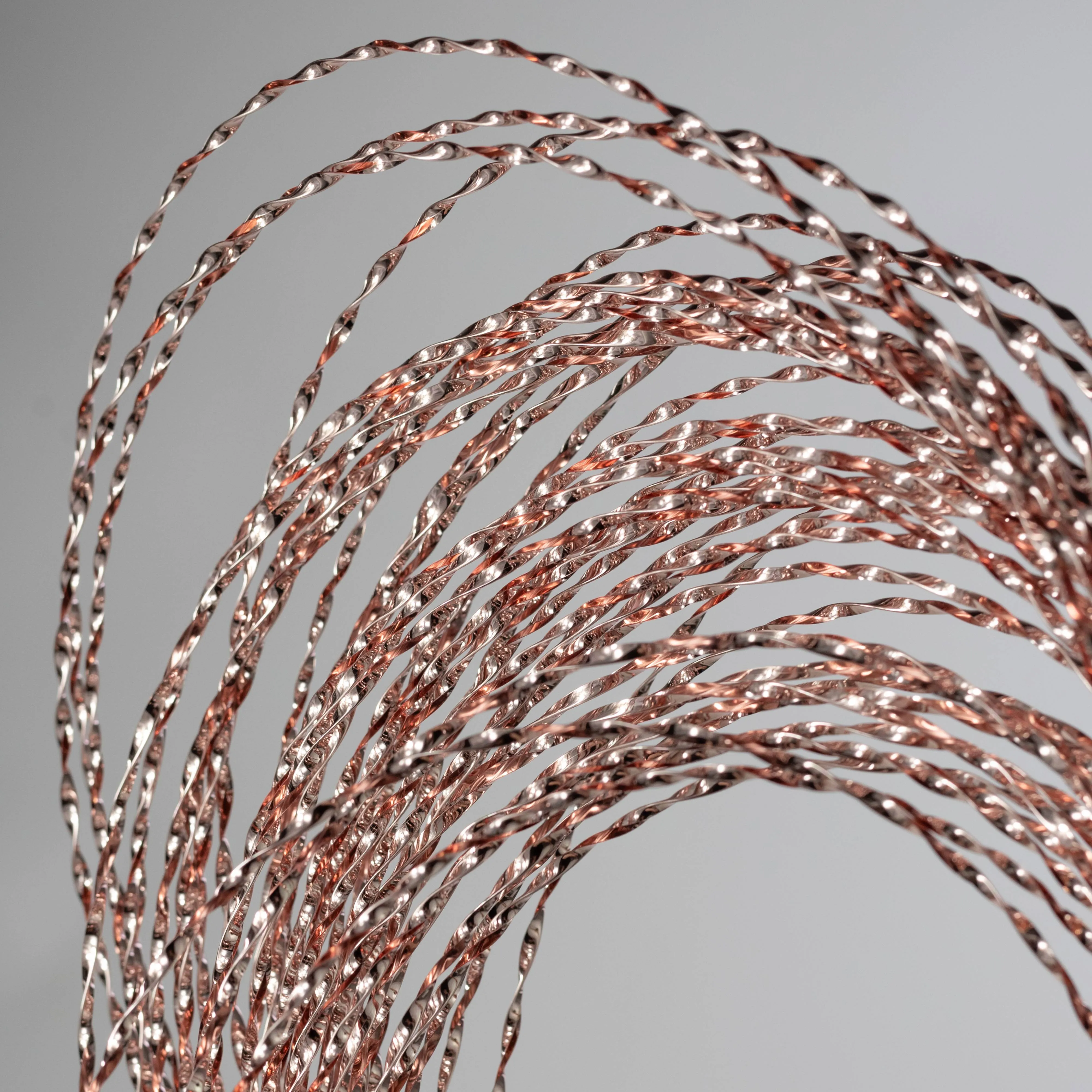 48" Metallic Twisted Grass Spray: Rose Gold