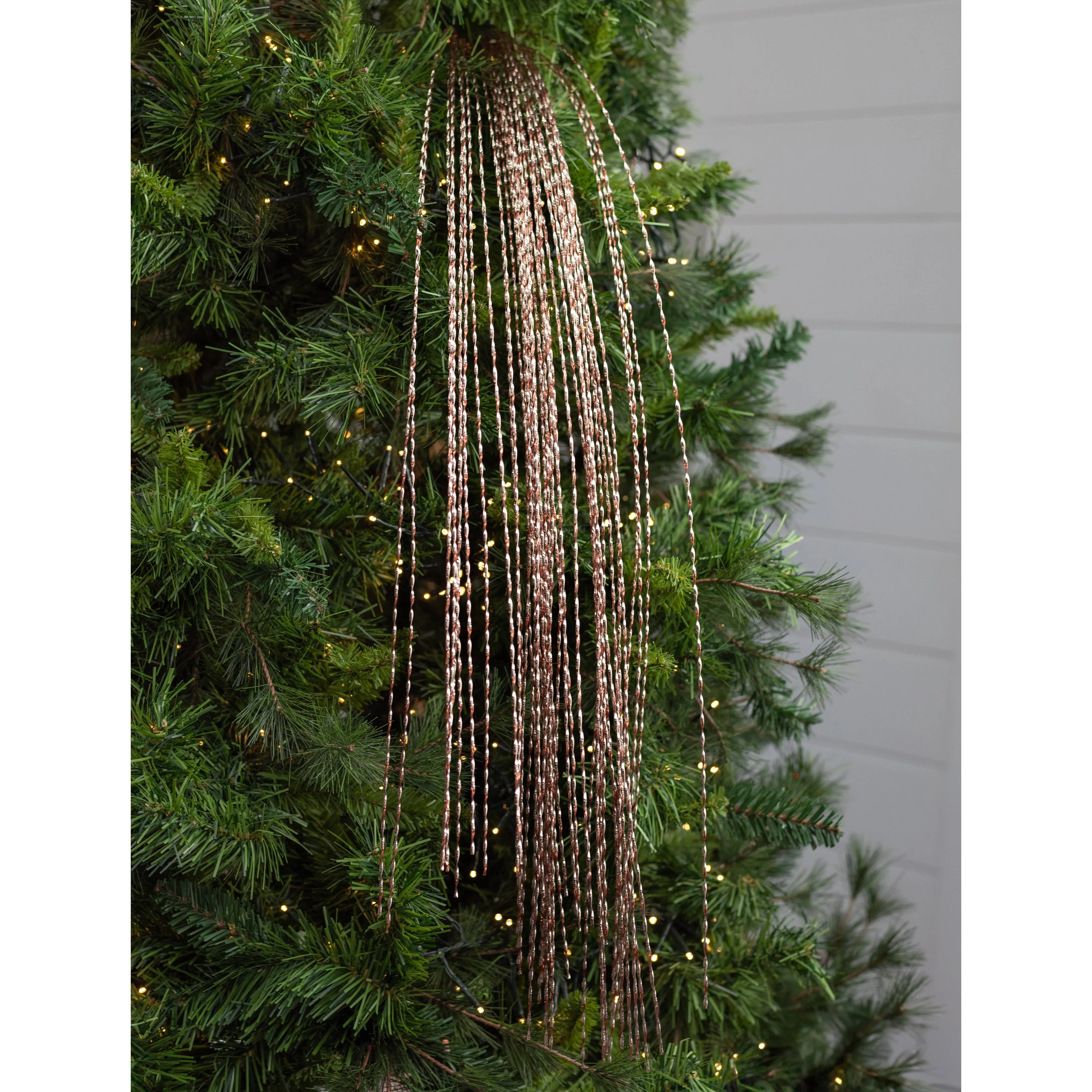 48" Metallic Twisted Grass Spray: Rose Gold