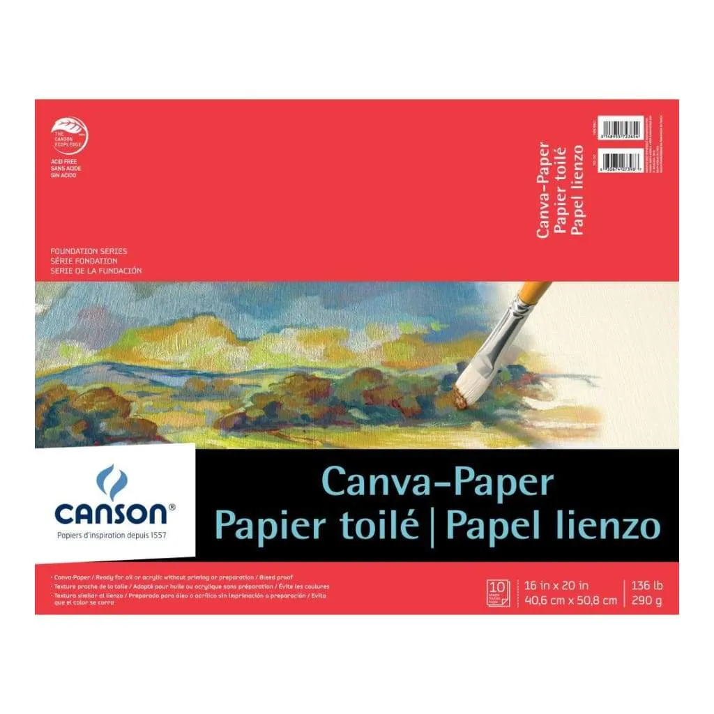 Canson Foundation Series Canva-Paper Pad 16 inch X20 inch 10 Sheets*