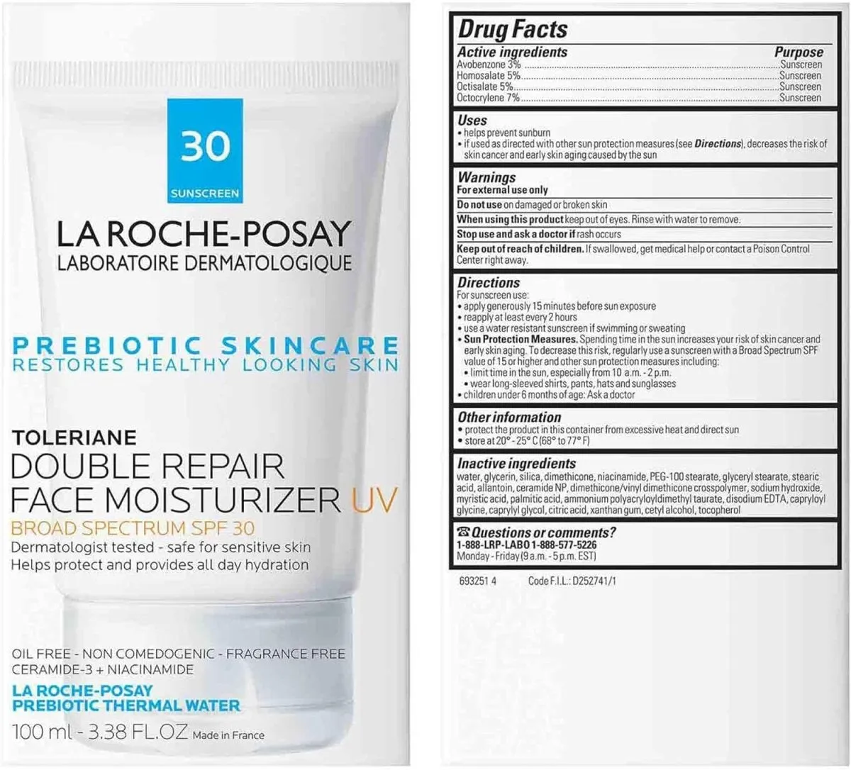 LA ROCHE-POSAY Double Repair Face Moisturizer UV Broad Spectrum SPF 30