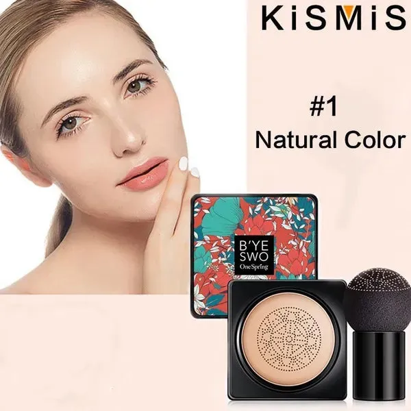 NEW KISMIS 1Set Long Lasting Water Proof Mushroom Head Air Cushion, CC Cream BB Foundation Cream Moisturizing Concealer Air Cushion Foundation Make-up Concealer Makeup