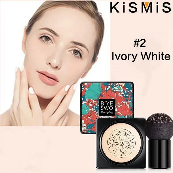 NEW KISMIS 1Set Long Lasting Water Proof Mushroom Head Air Cushion, CC Cream BB Foundation Cream Moisturizing Concealer Air Cushion Foundation Make-up Concealer Makeup