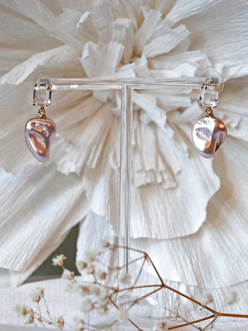 Nuance Pink Pearl Drop Earrings