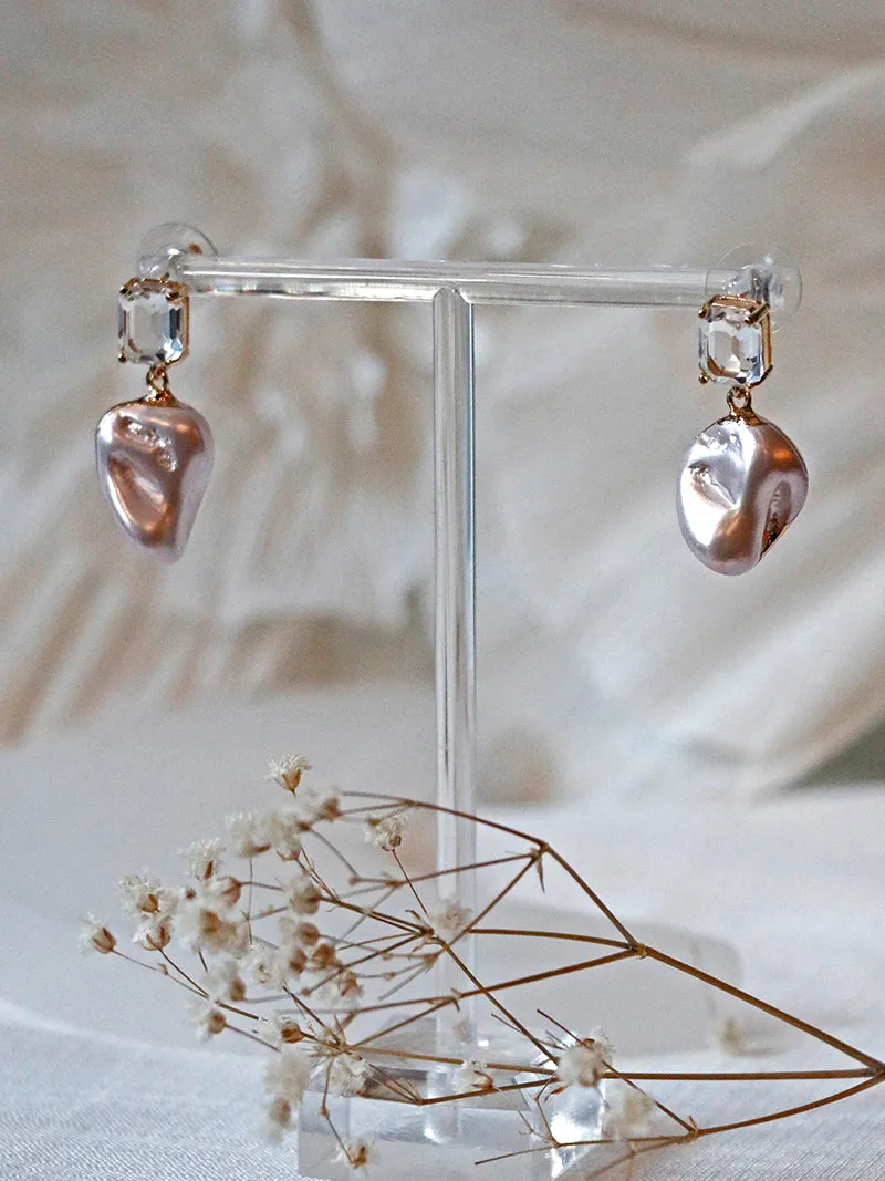 Nuance Pink Pearl Drop Earrings