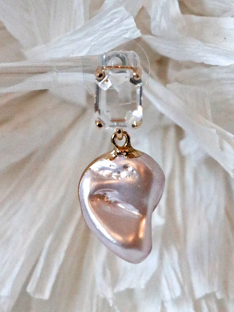 Nuance Pink Pearl Drop Earrings