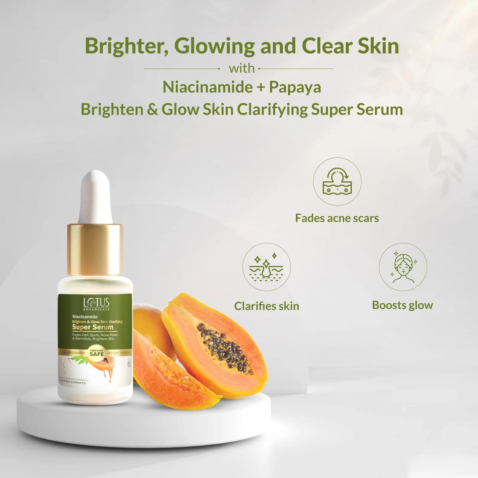 Papaya & Niacinamide Brighten & Glow Skin Clarifying Super Serum