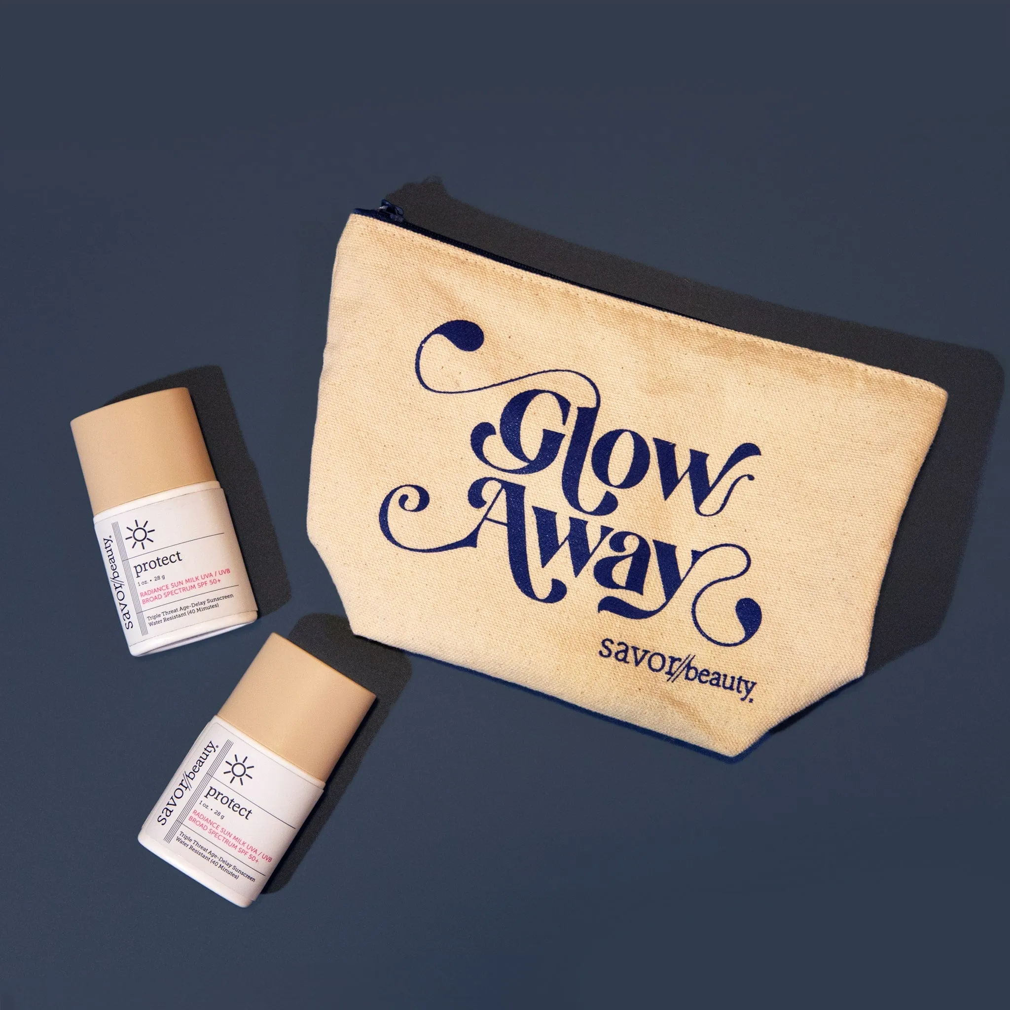 Radiance Sun Milk Duo   Travel Glow Away bag