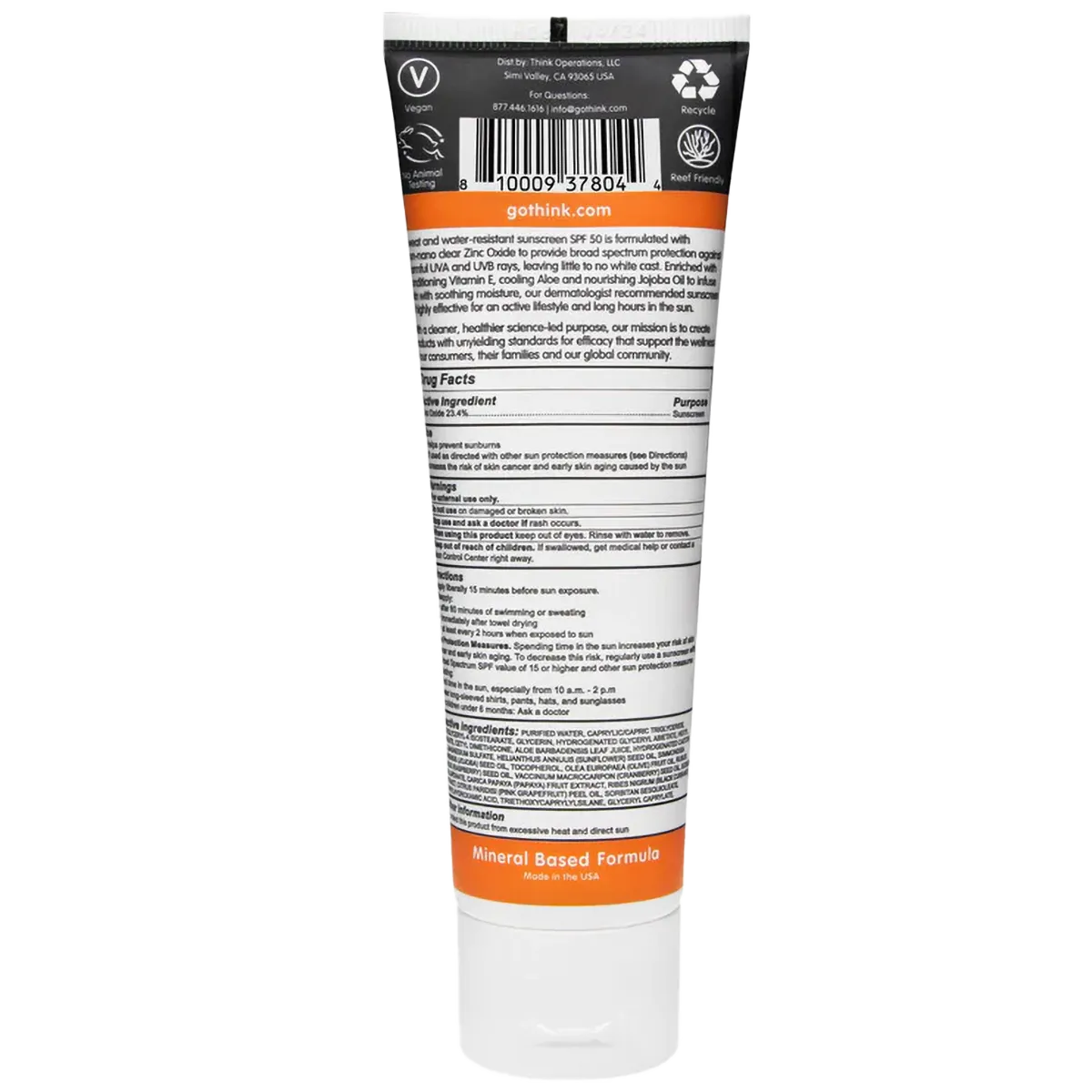 Thinksport SPF 50 Clear Zinc Sunscreen