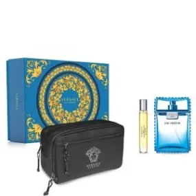 VERSACE EAU FRAICHE COFANETTO Eau de Toilette Spray 100 ml   EDT 10 ml   Borsello Nero